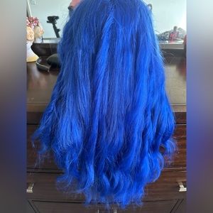 Synthetic 22” or longer synthetic blue wig